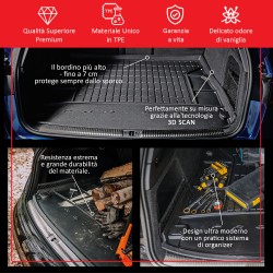 Vasca Baule compatibile con Lexus UX Hybrid dal 2018 in poi, su misura in Gomma TPE